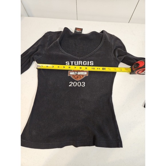 Harley Davidson Small Black Long Sleeve Womens Sturgis 2003 South Dakota (1404 - Picture 6 of 8